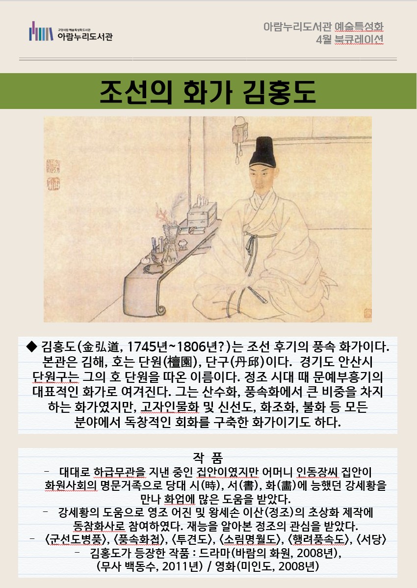 [4월 예술특성화] 김홍도, 조선 미술