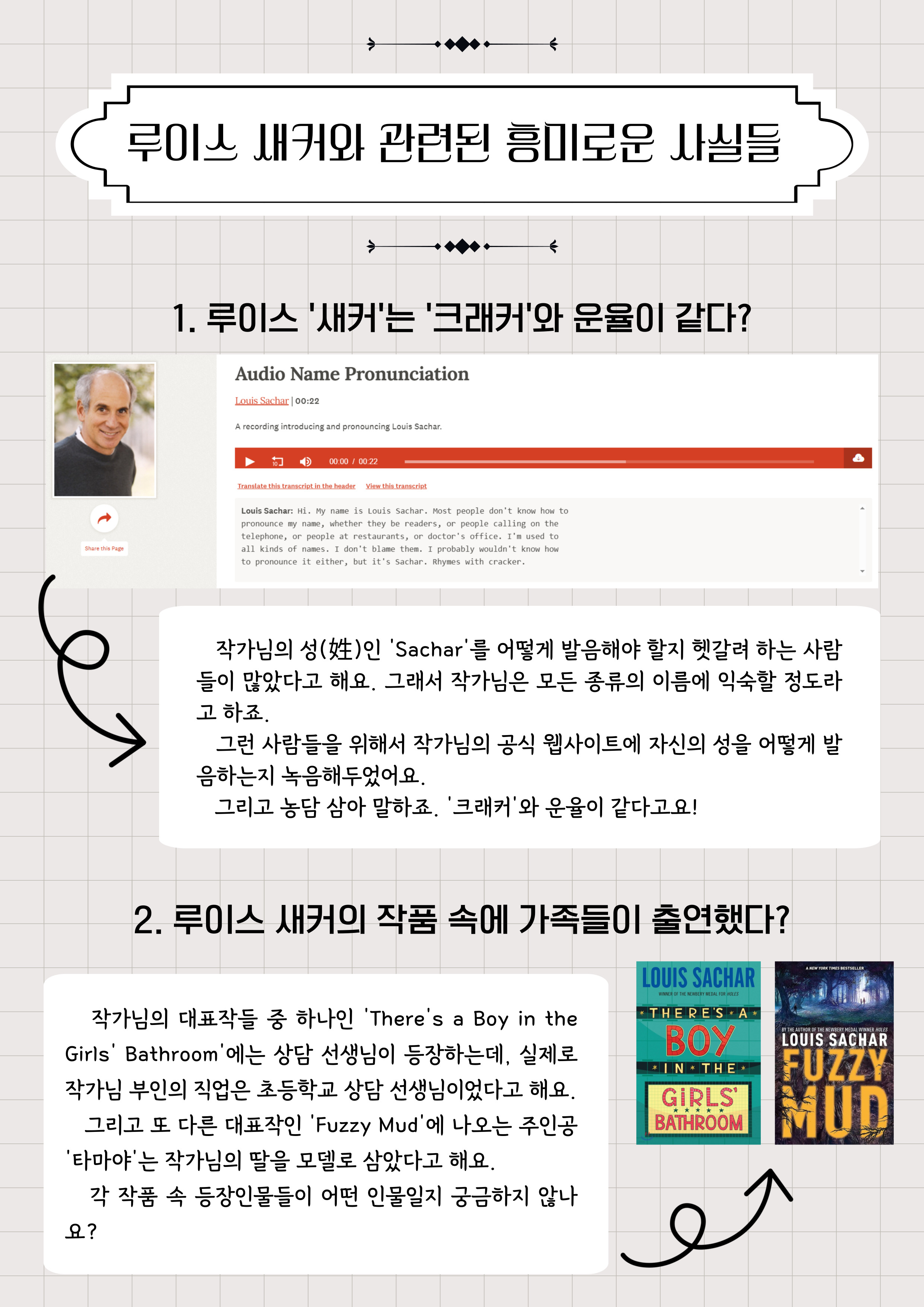 [5월] 이 달의 세계그림책 작가 <LOUIS SACHAR>